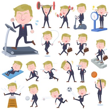 Yüzü yok Sarışın takım elbiseli adam _ egzersiz