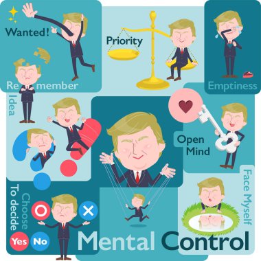 Yüzü yok Sarışın takım elbiseli adam _ Zihinsel