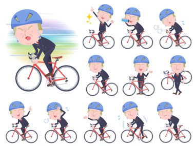 Yüzü yok Sarışın takım elbiseli adam _ yol bisikleti