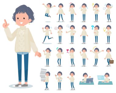 düz beyaz kablo örgü kadın _ duygu