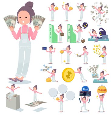 düz tip Salopette çörek saçlı kadınlar _ para