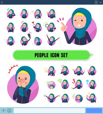 düz tip Arap kadınları Donanma Spor Giyim _ ikonu