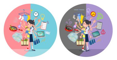 Düz okul kızı Sailor giysisi yaz _ malç görev değişimi