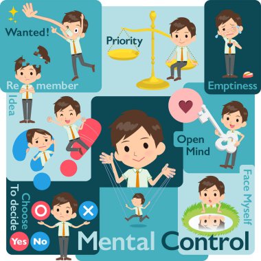 Duyguları kontrol eden bir grup okul çocuğu. Kişisel duyguları ifade eden çeşitli resim çizimleri. Bu vektör sanatı, yani düzenlemesi kolay.