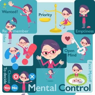 Birtakım duyguları kontrol eden kadınlar. Resim resimler öz duygu ifade çeşitli. Böylece düzenlemek kolaydır vektör sanat değil.