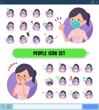 N95 maskesi takan bir grup tıbbi personel değişik duygular ifade ediyor. Neşe ve üzüntü gibi duygular var. Bu bir vektör sanatı, bu yüzden düzenlemesi kolay..