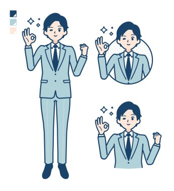 Takım elbiseli genç bir iş adamı.