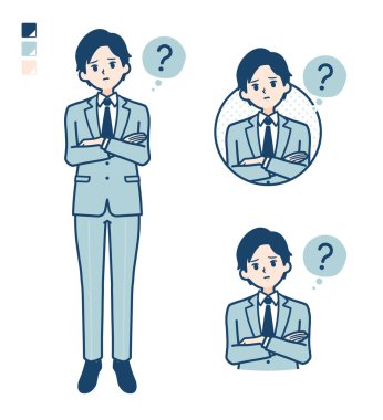 Takım elbiseli genç bir iş adamı.