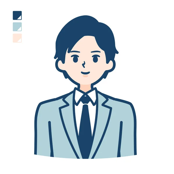 Young Businessman Suit Upper Body Image — Stock Vector