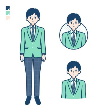 Yeşil ceketli, gülümseyen resimli bir öğrenci.