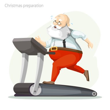 Bir koşu bandı üzerinde Noel Baba sokak treynerler