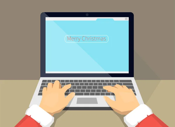 Santa elige regalos en Internet — Archivo Imágenes Vectoriales