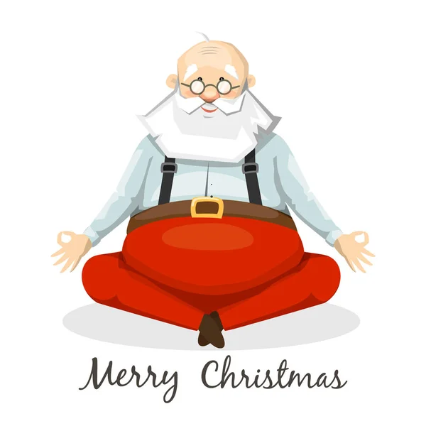 Santa Claus Yogui. Sentado en postura de yoga — Archivo Imágenes Vectoriales