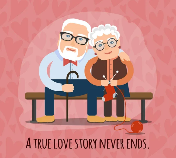 True love story never ends — Stock Vector