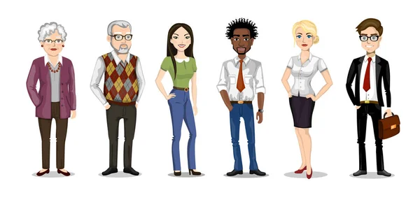 Set of people of different nationalities and ages — Stock Vector