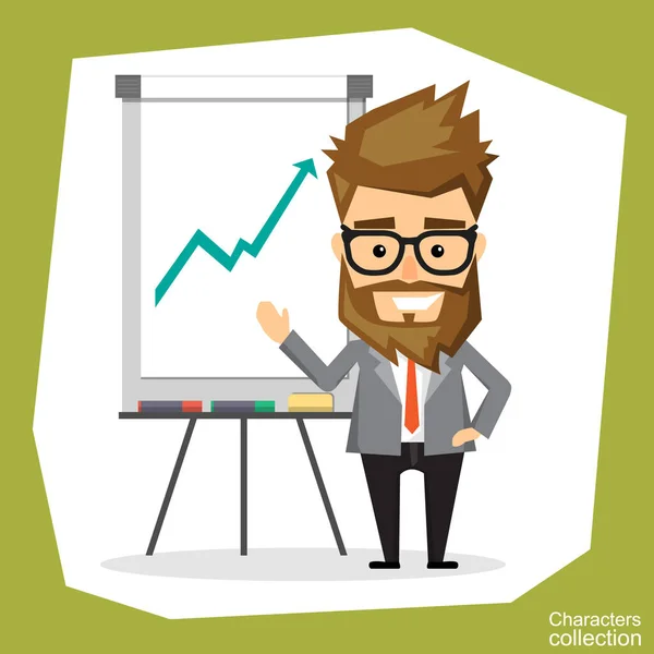 Presentation on flip chart paper — Stock Vector