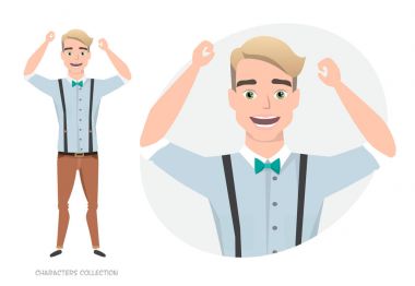 Mutlu ve gülümseyen adam.