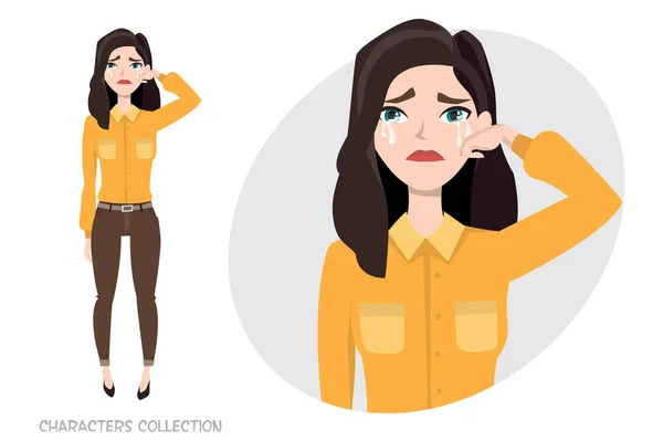 Mujer llorando vector — Archivo Imágenes Vectoriales