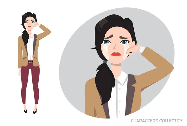 Woman Crying vector — Stock Vector