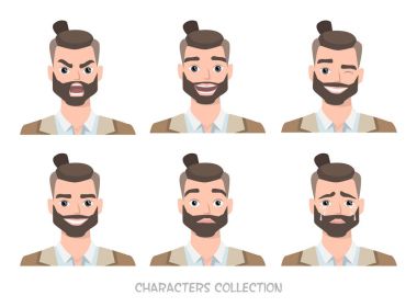 İş adamı için duygular kümesi.