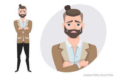 Ağlayan adam. Negatif duygu yüz ifadesi duygu.