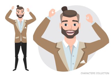 Mutlu ve gülümseyen adam.