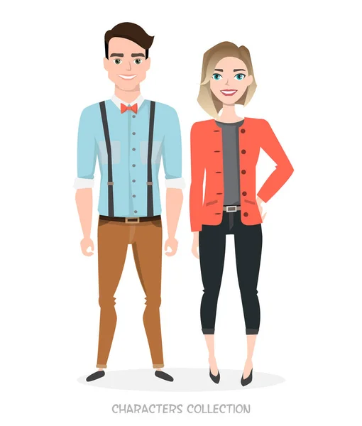 Homme et femme dans le style d'affaires — Image vectorielle