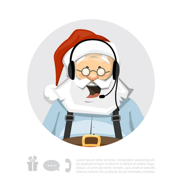 Père Noël avec personnage vectoriel casque — Image vectorielle