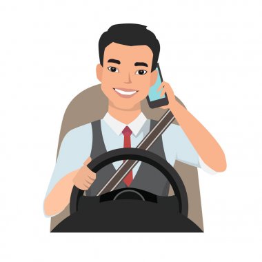 Asya adam telefonda konuşurken bir araba