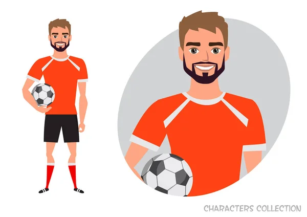 Il personaggio del football. Giocatore di calcio — Vettoriale Stock