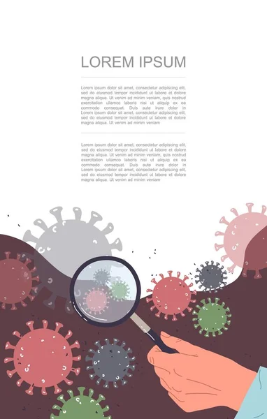 Examen médico infeccioso y detección del virus — Vector de stock