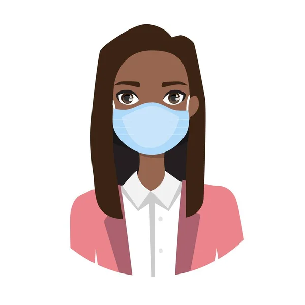 Mulheres Usando Máscara Médica Para Prevenir Doenças Gripe Poluição Contaminado — Vetor de Stock
