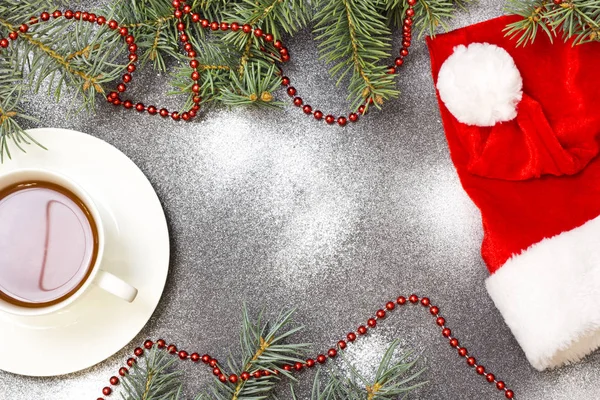 Hot drink top view of the new year — Stock Photo, Image