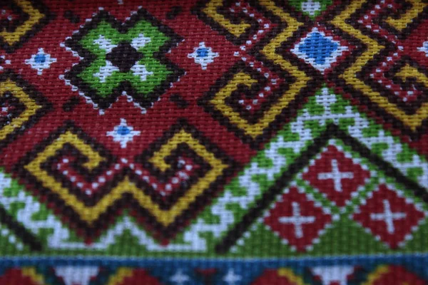 Makro renkli tekstil. Geometrik desen