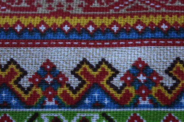Makrofarbenes Textil Geometrisches Muster — Stockfoto