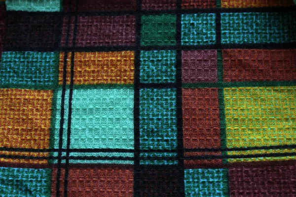 Motif Textile Géométrique Coloré Carrés — Photo