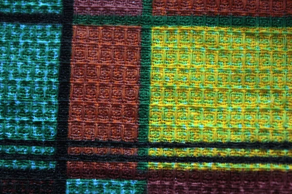 Colorful Geometric Textile Pattern Squares — Stock Photo, Image