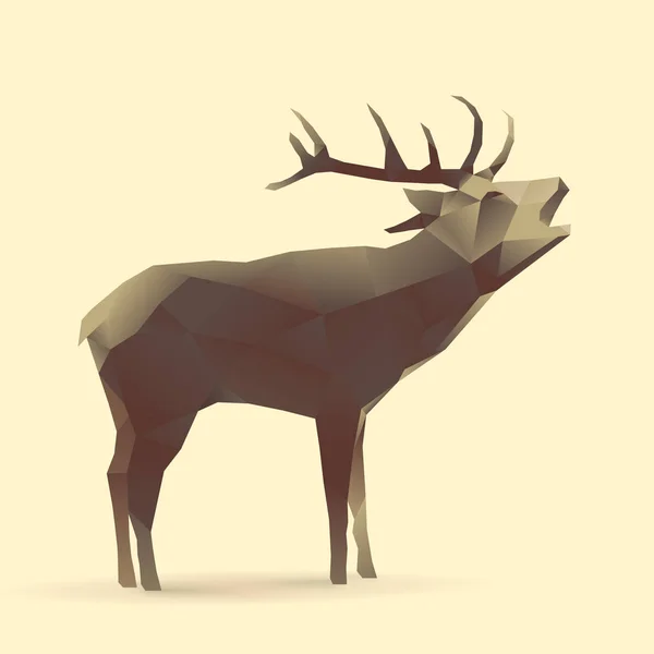Polygon Illustration of Deer — Stock Vector