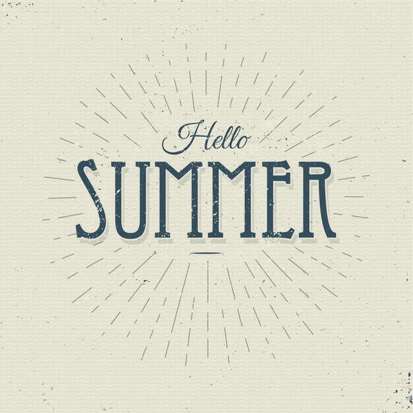 Bonjour signe vintage d'été — Image vectorielle