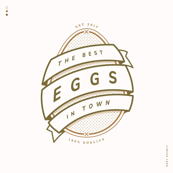 Egg farm linear logo — Stock Vector