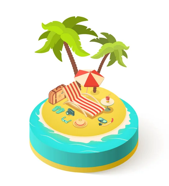 Isla de vacaciones de verano — Vector de stock