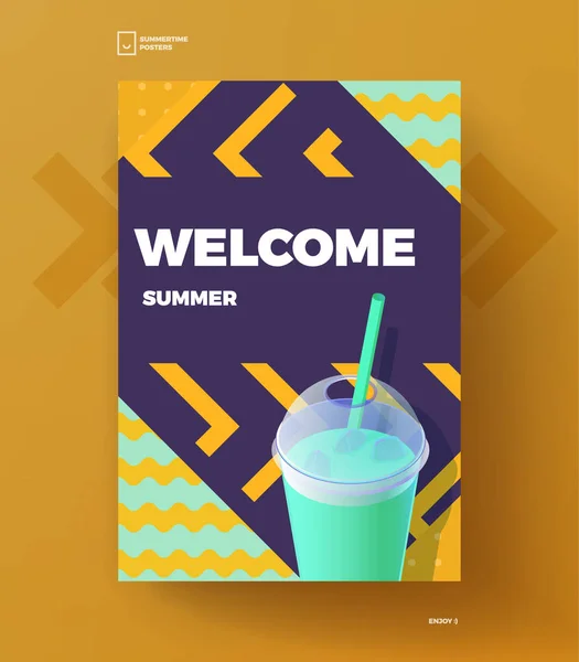 Välkommen sommaren affisch — Stock vektor