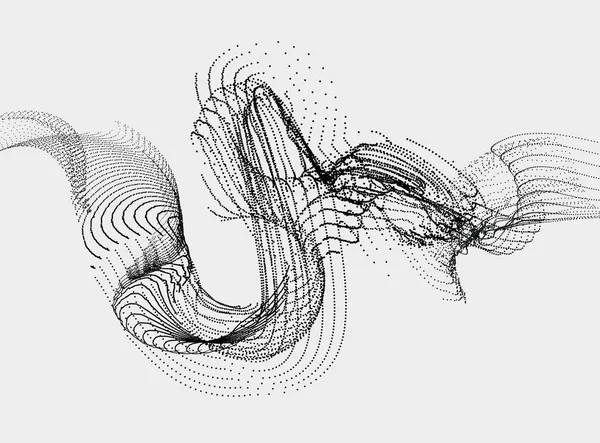 粒子振動黒い波 — ストックベクタ