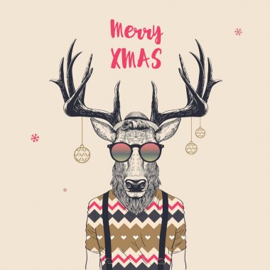 havalı christmas geyik