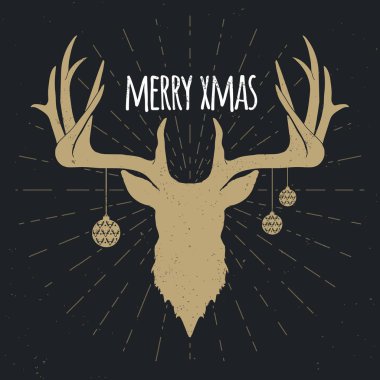 Altın Noel geyiği siluet ters çevir