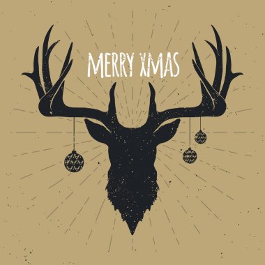 Altın Noel geyiği siluet