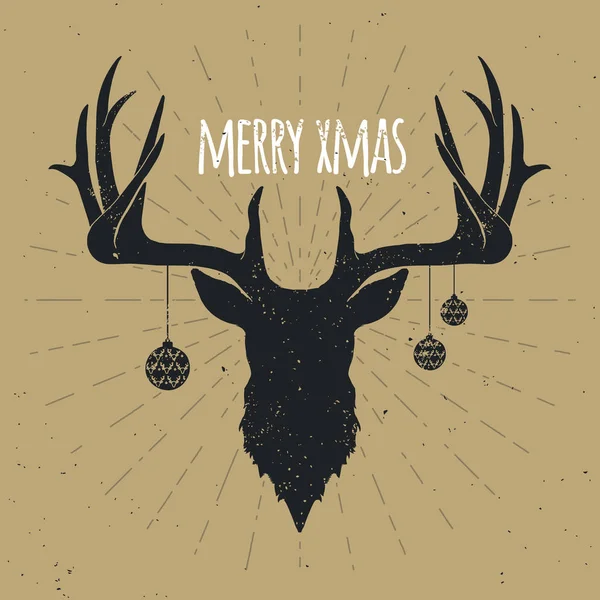 Altın Noel geyiği siluet