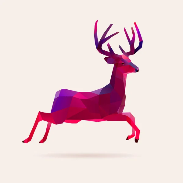 鮮やかなネオンホログラフィッククリスマスベクトル鹿 トナカイのイラスト — ストックベクタ
