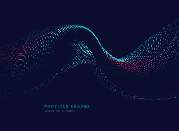 Vibrant Onde Vectorielle Abstraite Particules Pointillée Sur Fond Sombre — Image vectorielle