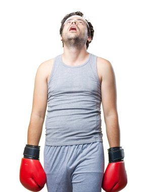 Beyaz komik retro spor adamı